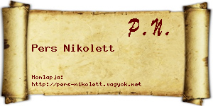 Pers Nikolett névjegykártya